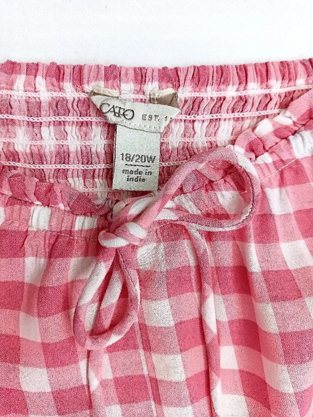 CATO Plus Size Gingham Coordinates Set (two-piece)
